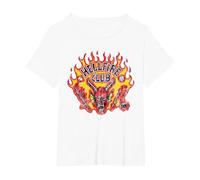 Stranger Things Hellfire Flames Camiseta, Mujer Tallas Grandes, Blanco, 4XL Grande