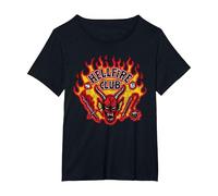 Stranger Things Hellfire Flames Camiseta, Mujer Tallas Grandes, Negro, 3XL Grande