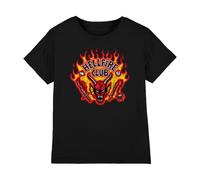 Stranger Things Hellfire Flames Kids T Shirt, Black, 12-13