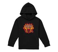 Stranger Things Hellfire Flames Youth Kids Boy/Girls Pull-Over Hoodie, Black, 7-8