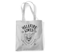 Stranger Things Hellfire Graduation Bolsa Tote Reutilizable para Compras y Viaje, Plata