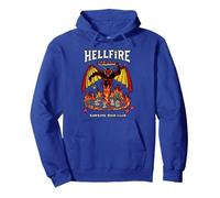 Stranger Things Hellfire Hawkins High Club Sudadera con Capucha, Unisex para Adultos, Azul Real, S