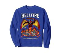 Stranger Things Hellfire Hawkins High Club Sudadera, Unisex para Adultos, Azul Real, XL