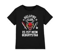 Stranger Things Hellfire It's My Birthday Inverted Kids T Shirt, Black, 12-13