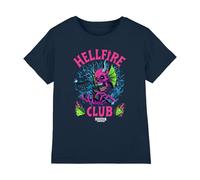 Stranger Things Hellfire Neon Dice Kids T Shirt, Navy, 9-11