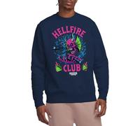 Stranger Things Hellfire Neon Dice Unisex Sweatshirt, Navy, Medium