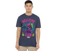 Stranger Things Hellfire Neon Dice Unisex T Shirt, Navy, Medium