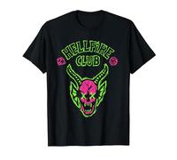 Stranger Things Hellfire Neon Sketch Logo Camiseta, Hombre, Negro, S