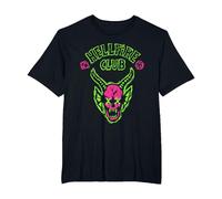 Stranger Things Hellfire Neon Sketch Logo Camiseta, Hombre Tallas Grandes, Negro, 3X Alto