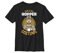 Stranger Things Hopper Costume-Camiseta de Manga Corta, Negro, Talla única Unisex niños