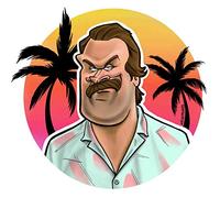 Stranger Things Jim Hopper Season 3 calcomanía - para Coches, Ordenadores portátiles y Mucho más. Uso Interior o Exterior - se adhiere a Cualquier Superficie Lisa Plana