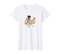 Stranger Things Lucas Basketball Camiseta, Mujer, Blanco, XL