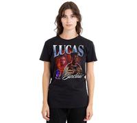 Stranger Things Lucas Homage Ladies T Shirt, Black, Small