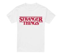 Stranger Things Main Logo Camiseta, Blanco, M Unisex Adulto
