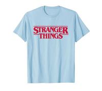 Stranger Things Main Logo Camiseta, Hombre, Azul Bebé, M