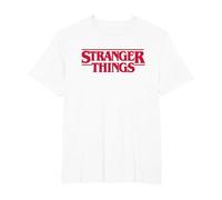 Stranger Things Main Logo Camiseta, Hombre Tallas Grandes, Blanco, 2X Alto