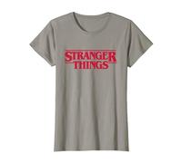 Stranger Things Main Logo Camiseta, Mujer, Pizarra, M