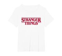 Stranger Things Main Logo Camiseta, Mujer Tallas Grandes, Blanco, 3XL Grande