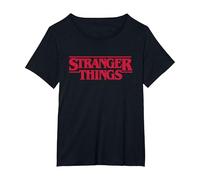 Stranger Things Main Logo Camiseta, Mujer Tallas Grandes, Negro, 3XL Grande