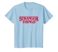 Stranger Things Main Logo Camiseta, Niños, Azul Bebé, 10 años