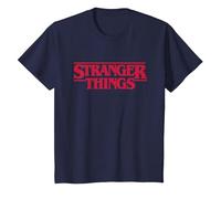 Stranger Things Main Logo Camiseta, Niños, Azul Marino, 10 años