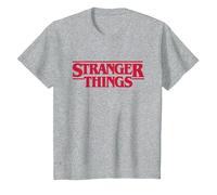 Stranger Things Main Logo Camiseta, Niños, Gris Jaspeado, 12 años