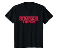 Stranger Things Main Logo Camiseta, Niños, Negro, 12 años