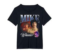 Stranger Things Mike Homage Camiseta, Mujer Tallas Grandes, Negro, 3XL Grande