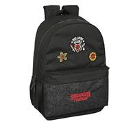 STRANGER THINGS - Mochila Escolar Infantil, Ideal para Niños de Diferentes Edades, Cómoda y Versátil, Calidad y Resistencia, 30x14x46 cm, Color Negro
