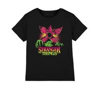 Stranger Things Neon Demogorgon Camiseta Infantil, Negro, 12-13 A
