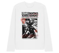 Stranger Things Newspaper Demogorgon Sighting Unisex Long Sleeve T Shirt, White, Small