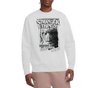 Stranger Things Newspaper Vecna Unisex Sweatshirt, White, Large