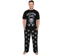 Stranger Things Pijama Hombre y Adolescente, Conjunto de Pijama con Camiseta y Pantalón, Ropa de Dormir, Regalos para Hombre (2XL, Negro)