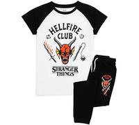 Stranger Things Pijama infantil | Unisex Hellfire Club Outfit Eddie Eleven Mike Dustin Max Members Camiseta Loungepants Co-Ord Pjs Set | Merchandise für Netflix Series