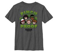 Stranger Things Pinch Proof-Camiseta de Manga Corta, Gris Jaspeado, Talla única Unisex niños