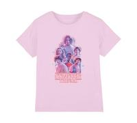 Stranger Things Pink Glow Group Girls T Shirt Camiseta, Rosa Claro, 12-13 años para Niñas