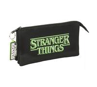 STRANGER THINGS - Portatodo Triple, Estuche Infantil, Estuche Niño, Ideal para Niños en Edad Escolar, Cómodo y Versátil, Calidad y Resistencia, 22x3x12 cm