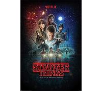 Stranger Things Póster Netflix Original Series (61cm x 91,5cm) + 2 Marcos Negros para póster con suspención