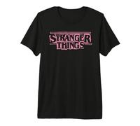 Stranger Things Punk Logo Pink Camiseta Premium
