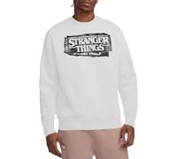 Stranger Things Punk Logo Unisex Sweatshirt, White, Small