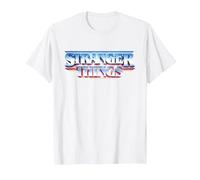 Stranger Things Retro 80s Logotipo de Texto épico Camiseta, Hombre, Blanco, S