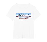 Stranger Things Retro 80s Logotipo de Texto épico Camiseta, Mujer Tallas Grandes, Blanco, 4XL Grande