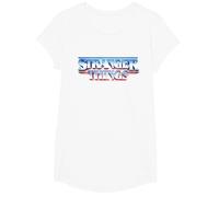 Stranger Things Retro 80s Logotipo de Texto épico Camiseta, Niñas, Blanco, M