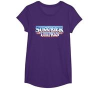Stranger Things Retro 80s Logotipo de Texto épico Camiseta, Niñas, Morado, M
