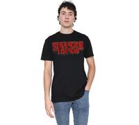 Stranger Things Retro Drippy Logo Camiseta Unisex, Negro, M