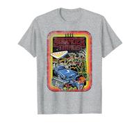 Stranger Things Retro Sketch Cover Camiseta, Hombre, Gris Jaspeado, 4XL