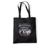 Stranger Things Retro Thunder Group Bolsa de viaje reutilizable para comestibles, Negra