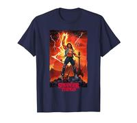 Stranger Things Ripped Eddie Munson Guitarra Fantasía Escena Camiseta, Hombre, Azul Marino, 5XL