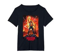Stranger Things Ripped Eddie Munson Guitarra Fantasía Escena Camiseta, Mujer Tallas Grandes, Negro, 6XL Grande