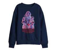 Stranger Things Rosa Glow Group Sudadera Infantil, Gris Heather Deportivo, 9-11 A